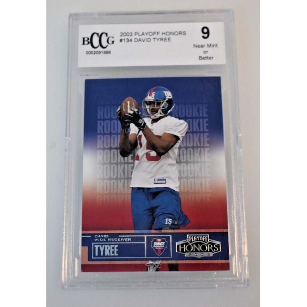 2003 Playoff Honors David Tyree #134 New York Giants BCCG 9 Rookie RC Card